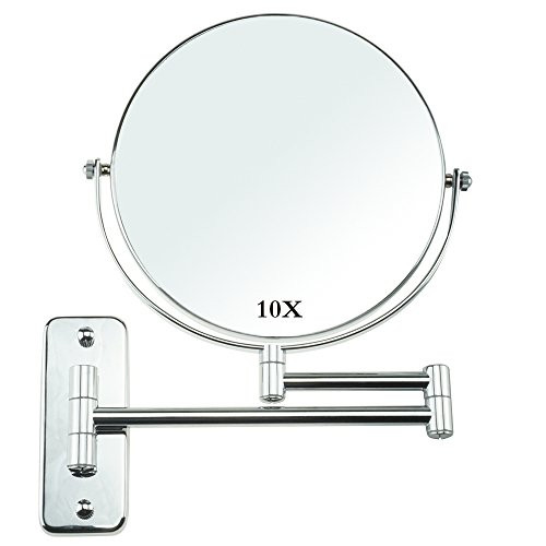 Lansi Makeup Mirror 10X Magnifying Wall Mount Double-Sided Vanity Decoration, Round, 8 Inch, Chrome Finished Lansi Makeup Mirror 10X Magnifying Wall Mount Double-Sided Vanity Decoration, Round, 8 Inch, Chrome Finished
