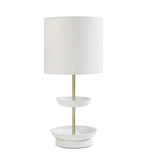 Urban Shop Two Tier Lamp with Catch-All Base, White