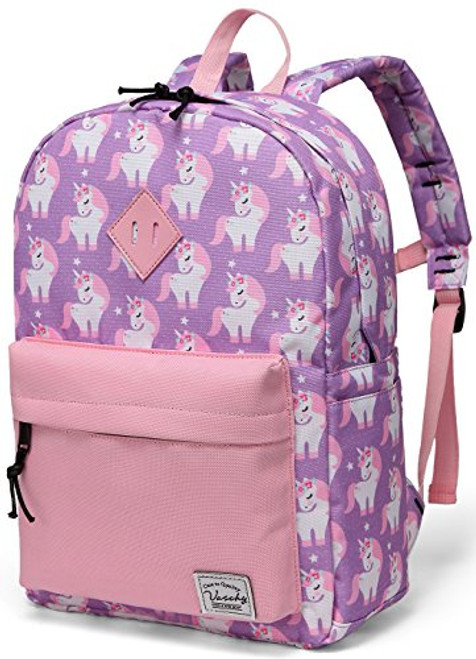 Backpack for Little Girls,Vaschy Preschool Backpacks for kindergarten with Chest Strap Pink Unicorn