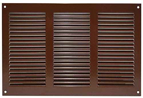 Brown 10"w X 6"h Steel Vent Cover with Insects Screen - Sidewall and Ceiling - Outside Dimensions: 11.8"w X 7.8"h