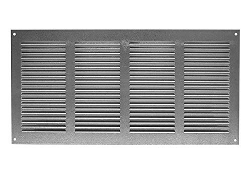 Zinc 14"w X 6"h Galvanized Steel Vent Cover with Insects Screen - Sidewall and Ceiling - Outside Dimensions: 15.75"w X 7.87"h