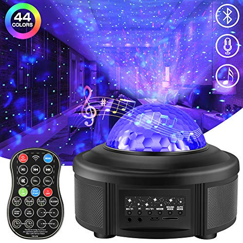 VOLADOR Night Light Projector with Remote Control, Galaxy Starry Projector Ocean Wave LED Ambiance Light with 44 Lighting Modes Bluetooth Music Speaker for Kids Bedroom Home Theatre Party VOLADOR Night Light Projector with Remote Control, Galaxy Starry Projector Ocean Wave LED Ambiance Light with 44 Lighting Modes Bluetooth Music Speaker for Kids Bedroom Home Theatre Party
