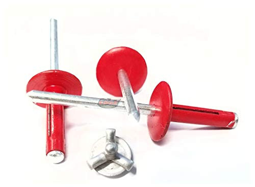 Racer's Speed Shop Red 3/16" Large Head Tri-Fold Exploding Aluminum Mandrel Pop Rivets 100 Pack