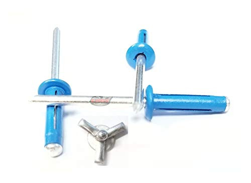 Racer's Speed Shop Pepsi Blue 3/16" Small Head Tri-Fold Exploding Aluminum Mandrel Pop Rivets 50 Pack