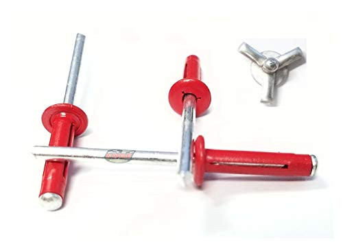 Racer's Speed Shop Red 3/16" Small Head Tri-Fold Exploding Aluminum Mandrel Pop Rivets 250 Pack