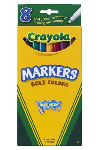 15 Pack CRAYOLA LLC FORMERLY BINNEY & SMITH WASHABLE BOLD COLORS MARKER THIN-8