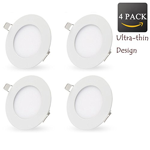 LED Recessed Lighting Retrofit, 4-inch 7 Watt 3000K Warm White Ultra-Thin LED Ceiling Can Light Downlight Easy Installation-4 Pack