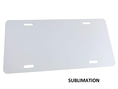 Partsapiens Corp. 1x Aluminum License Plate Blank for Sublimation - 12x6 .020 Gauge (0.5mm) Laser Cut - Made in USA (White)