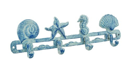 Things2Die4 Blue Cast Iron Beach Themed Wall Hooks