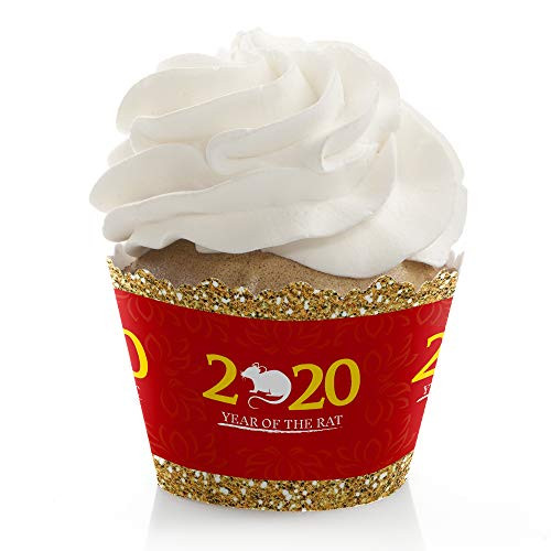 Big Dot of Happiness Chinese New Year - 2020 Year of the Rat Party Decorations - Party Cupcake Wrappers - Set of 12