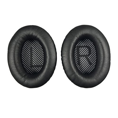 Replacement Ear-Pads Cushions for Bose QuietComfort-35 (QC-35) and QuietComfort-35 II (QC-35 II) Over-Ear Headphones (Black)