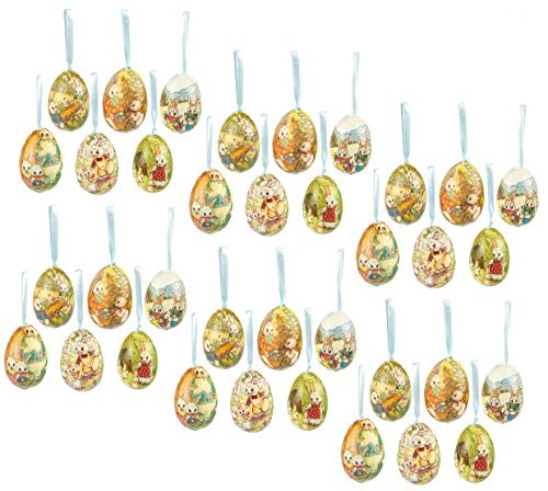 Juvale Foam Easter Bunny and Egg Ornaments, DIY Crafts and Hanging Home Decor (36-Pack)