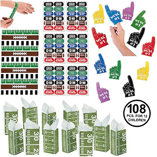 Football Party Favors Game Day Tailgating Team Favors Birthday Party Supplies for 12