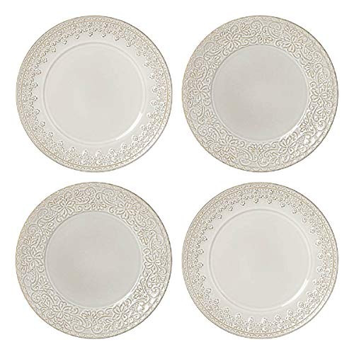 Lenox Chelse Muse 4Pc Tidbit Plates, 2.25 LB, Taupe/Grey