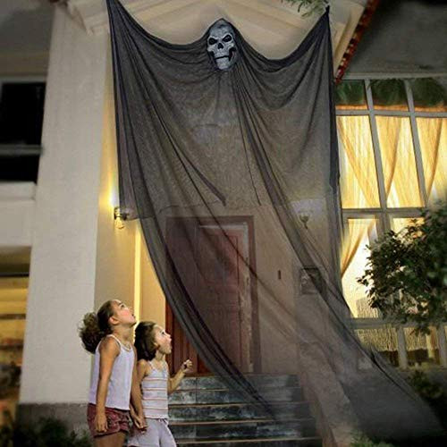 10ft Halloween Props Scary Halloween Ghost Decorations Halloween Hanging Ghost Prop Halloween Hanging Skeleton Flying Ghost Halloween Hanging Decorations for Yard Outdoor Indoor Party Bar 