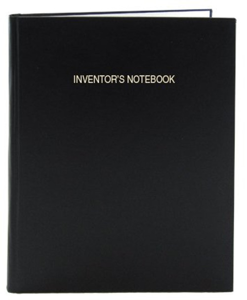 BookFactory Inventor's Notebook - 96 Pages (.25" Grid Format), 8" x 10", Black Cover, Smyth Sewn Hardbound (EPRIL-096-SGS-LKT5)