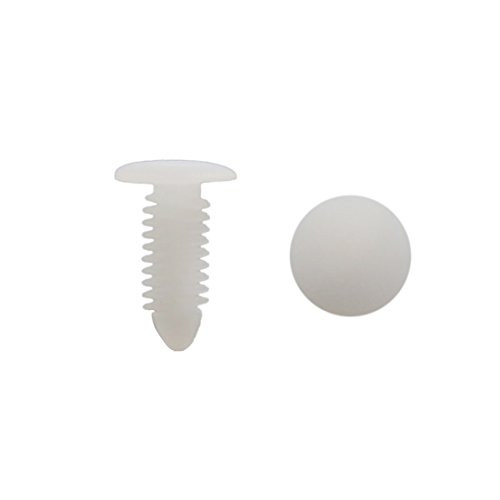 uxcell a16101000ux0088 30Pcs White Plastic Rivets Splash Guard Fastener Push Type Clips 8 x 6.5mm 30 Pack