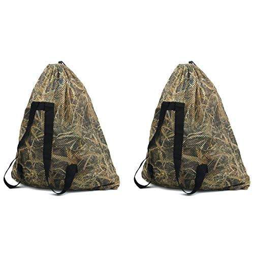 Auscamotek Mesh Duck Decoys Bags with Waterfowl Hunting Blinds Goose Decoy Backpack Large (2 Pack)