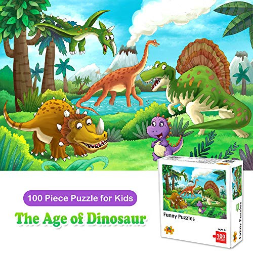 Puzzles for Kids Ages 4-8, 100 Piece Jigsaw Puzzles for Toddler Dinosaur Puzzle Children Learning Preschool Educational Puzzles Toys for Boys and Girls Puzzles for Kids Ages 4-8, 100 Piece Jigsaw Puzzles for Toddler Dinosaur Puzzle Children Learning Preschool Educational Puzzles Toys for Boys and Girls