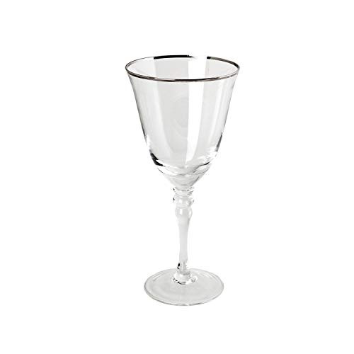 Thin Silver Rim Red Wine Glass- 12oz- Set of 4