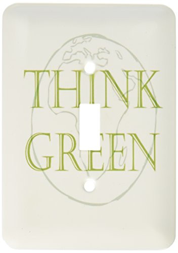 3dRose lsp_42794_1 Think Green Planet Earth- Environment- Ecology Single Toggle Switch