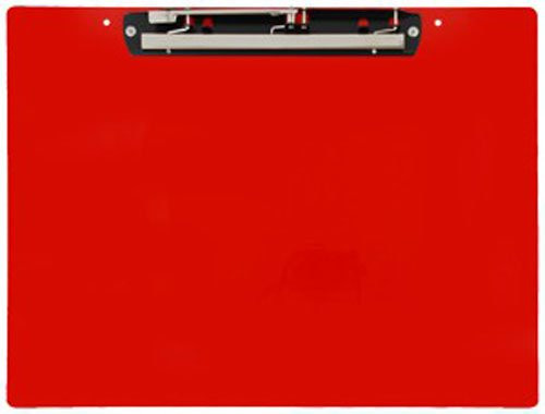 Ruby Paulina 19x13 Clipboard Acrylic with 11" Lever Operated Hinge Clip (Red)