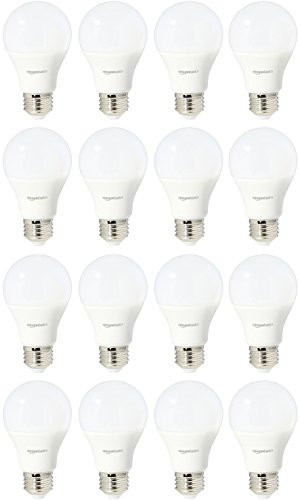 AmazonBasics 60 Watt Equivalent, Daylight, Non-Dimmable, A19 LED Light Bulb | 16-Pack