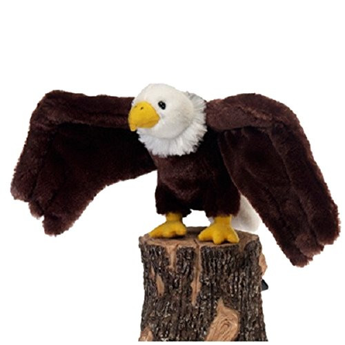 Fiesta Toys A36039D Bald Eagle Bird Stuffed Animal Plush Toy, 9", Brown/White