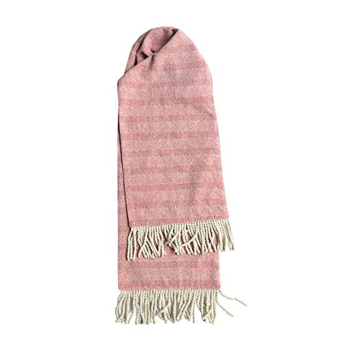 Creative Co-op Red & White Cotton Table Runner with Bullion Fringe