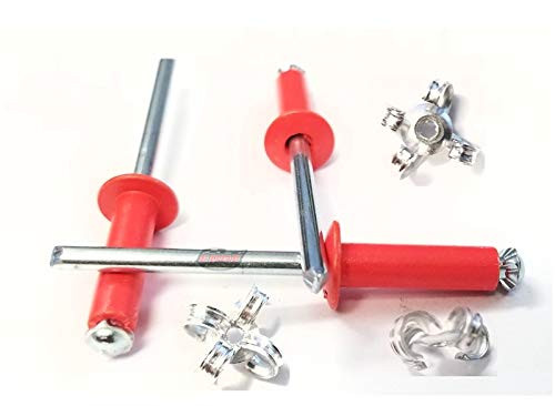 Racer's Speed Shop Floresent Red 3/16" Rivet Small Head Exploding Banana Peel Aluminum Pop Rivets 50 Pack