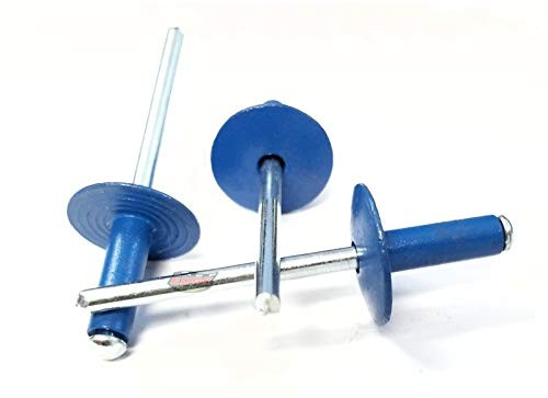 Racer's Speed Shop Chevron Blue 3/16" Rivet Large Head Exploding Banana Peel Aluminum Pop Rivets 100 Pack