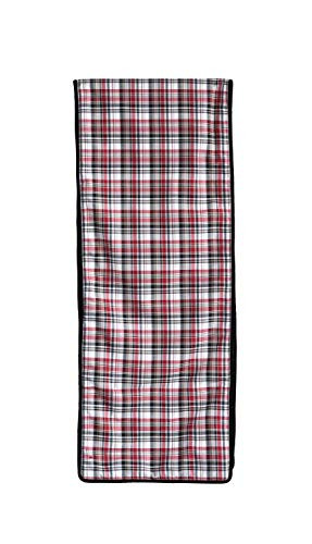 Creative Co-op Plaid Fabric Table Runner with Velvet Trim Entertaining Textiles, Red