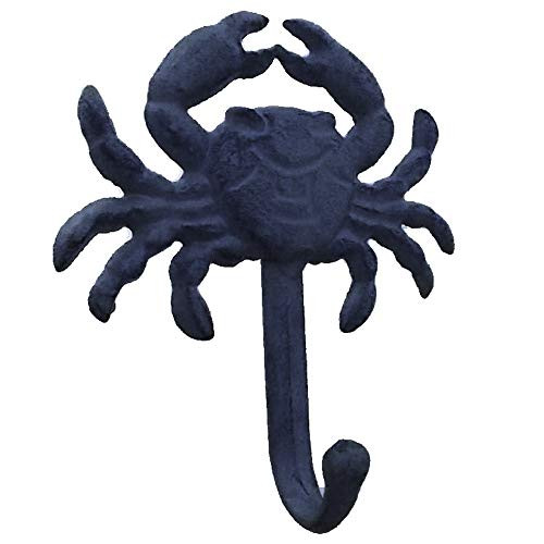 The Bridge Collection Cast Iron Blue Crab Wall Hook