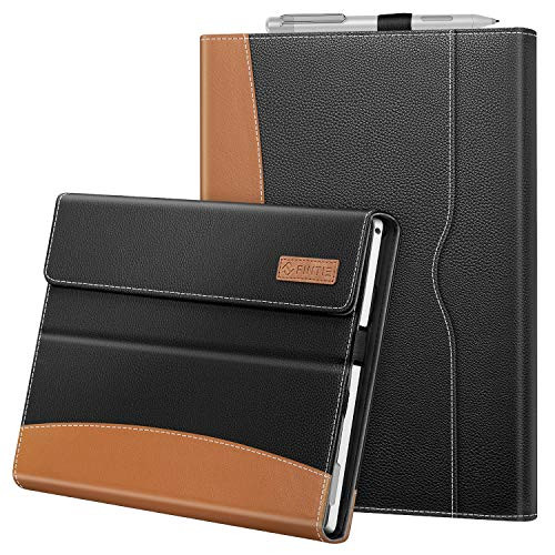 Fintie Case for 12.3 Inch Microsoft Surface Pro 7, Surface Pro 6, Surface Pro 5, Surface Pro 4, Pro 3 - Portfolio Business Cover with Pocket, Compatible with Type Cover Keyboard (Black)