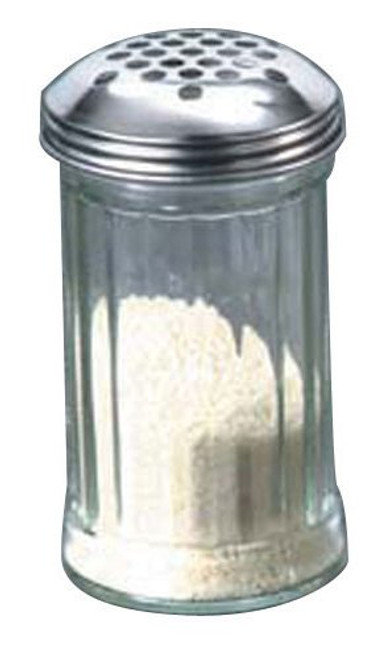American Metalcraft GLA319 12 oz Glass Cheese Shaker w/Extra Large Holes Lid American Metalcraft GLA319 12 oz Glass Cheese Shaker w/Extra Large Holes Lid