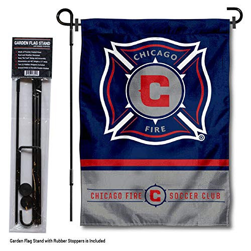 WinCraft Chicago Fire Garden Flag with Stand Pole Holder