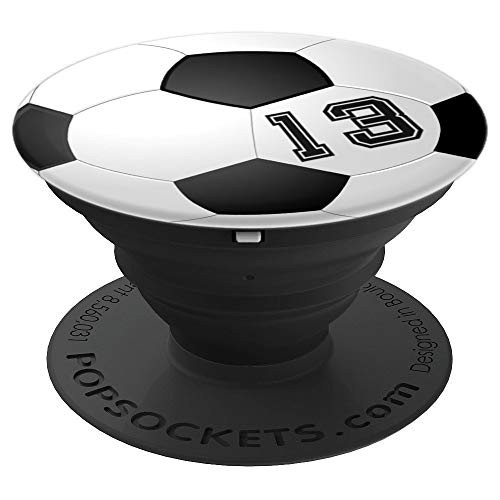 Soccer Ball - Number 13 - Sports Series PopSockets Grip and Stand for Phones and Tablets