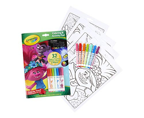 Crayola Trolls World Tour Color & Activity, Trolls 2, 32 Coloring Pages and 7 Mini Markers, Gift for Kids, Ages 3, 4, 5, 6, 7, Multicolor