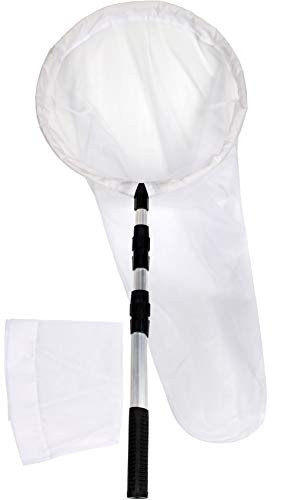 RESTCLOUD Butterfly Net with 14" Ring, 32" Net Depth, Handle Extends to 36 Inches with Replacement Net