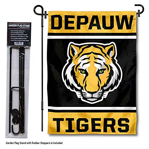 College Flags & Banners Co. DePauw Tigers Garden Flag with Pole Stand Holder College Flags & Banners Co. DePauw Tigers Garden Flag with Pole Stand Holder