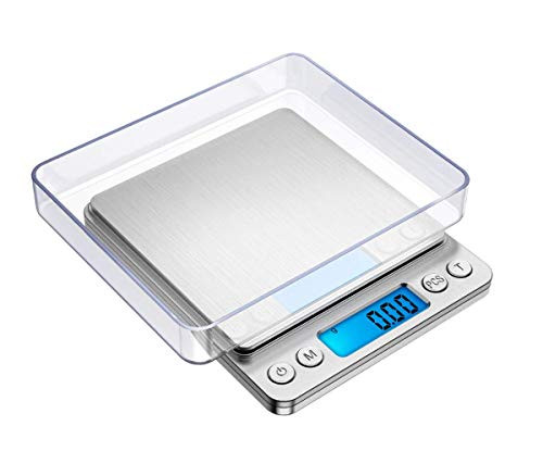 Digital Kitchen Scale, Stainless Food Weigh Scale Grams, High Accuracy Cooking Scales, Mini Pocket Scale, Portable Electronic Kitchen Scale, Small Jewelry Scale with Automatic Shutdown (2000g/0.1g)