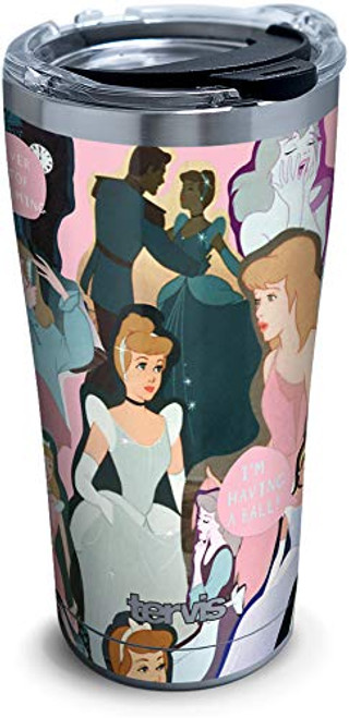 Tervis Disney - Cinderella 70th Anniversary Stainless Steel Insulated Tumbler with Clear and Black Hammer Lid, 20oz, Silver Tervis Disney - Cinderella 70th Anniversary Stainless Steel Insulated Tumbler with Clear and Black Hammer Lid, 20oz, Silver