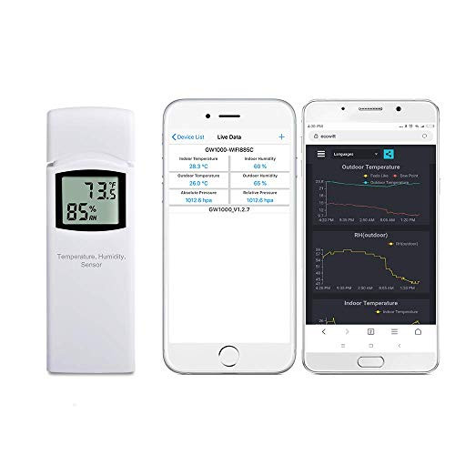 ECOWITT WiFi Weather Sensor Smart Sensor Series (1X WH32 Outdoor Temp & Humidity Sensor)