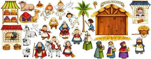 Nativity Set Felt Flannel Board Stories Birth of Baby Jesus Christmas Story For Kids