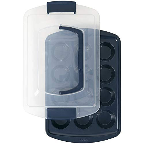 Wilton Non-Stick Diamond-Infused Navy Blue Muffin and Cupcake Pan, 12-Cup Wilton Non-Stick Diamond-Infused Navy Blue Muffin and Cupcake Pan, 12-Cup