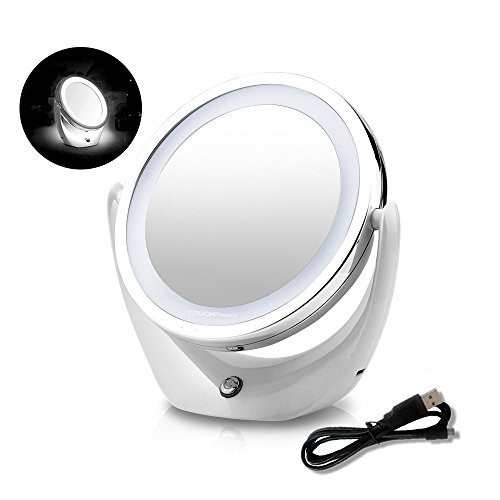TOUCHBeauty Led Makeup Double-sided Desktop Mirror with 360-degree Rotation 1x & 5x Magnification Rechargeable Mirror TB-1276 TOUCHBeauty Led Makeup Double-sided Desktop Mirror with 360-degree Rotation 1x & 5x Magnification Rechargeable Mirror TB-1276