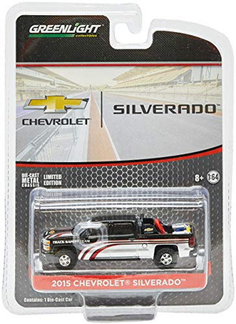 Greenlight 1:64 2015 Chevy Silverado in Black with Safety Equipment in Truck Bed (29896) Die-Cast Vehicle Greenlight 1:64 2015 Chevy Silverado in Black with Safety Equipment in Truck Bed (29896) Die-Cast Vehicle