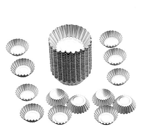 Egg Tart Mold Baking Cups Tins,50pcs Steel Mini Pie Pans Muffin Baking Cups Cupcake Cake Cookie Lined Mould Tin Baking Tool