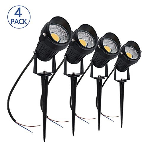 LightingWill 5W LED Landscape Lights, Warm White 3000K-3500K, Waterproof 12V COB LED Outdoor Wall Spotlight Low Voltage Garden Tree Spot Lighting with Spike Stand for Lawn,Yard,Pathways,Fence (4 Pack) LightingWill 5W LED Landscape Lights, Warm White 3000K-3500K, Waterproof 12V COB LED Outdoor Wall Spotlight Low Voltage Garden Tree Spot Lighting with Spike Stand for Lawn,Yard,Pathways,Fence (4 Pack)