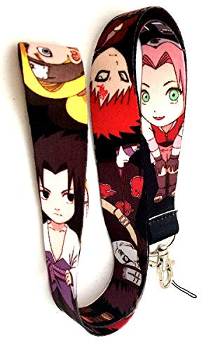 Premium Anime Lanyard Naruto Chibi Themed - Hook & Phone String - Keychains or ID Badge Holders